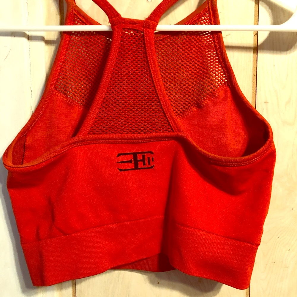 Red Crop Top Sports Bra